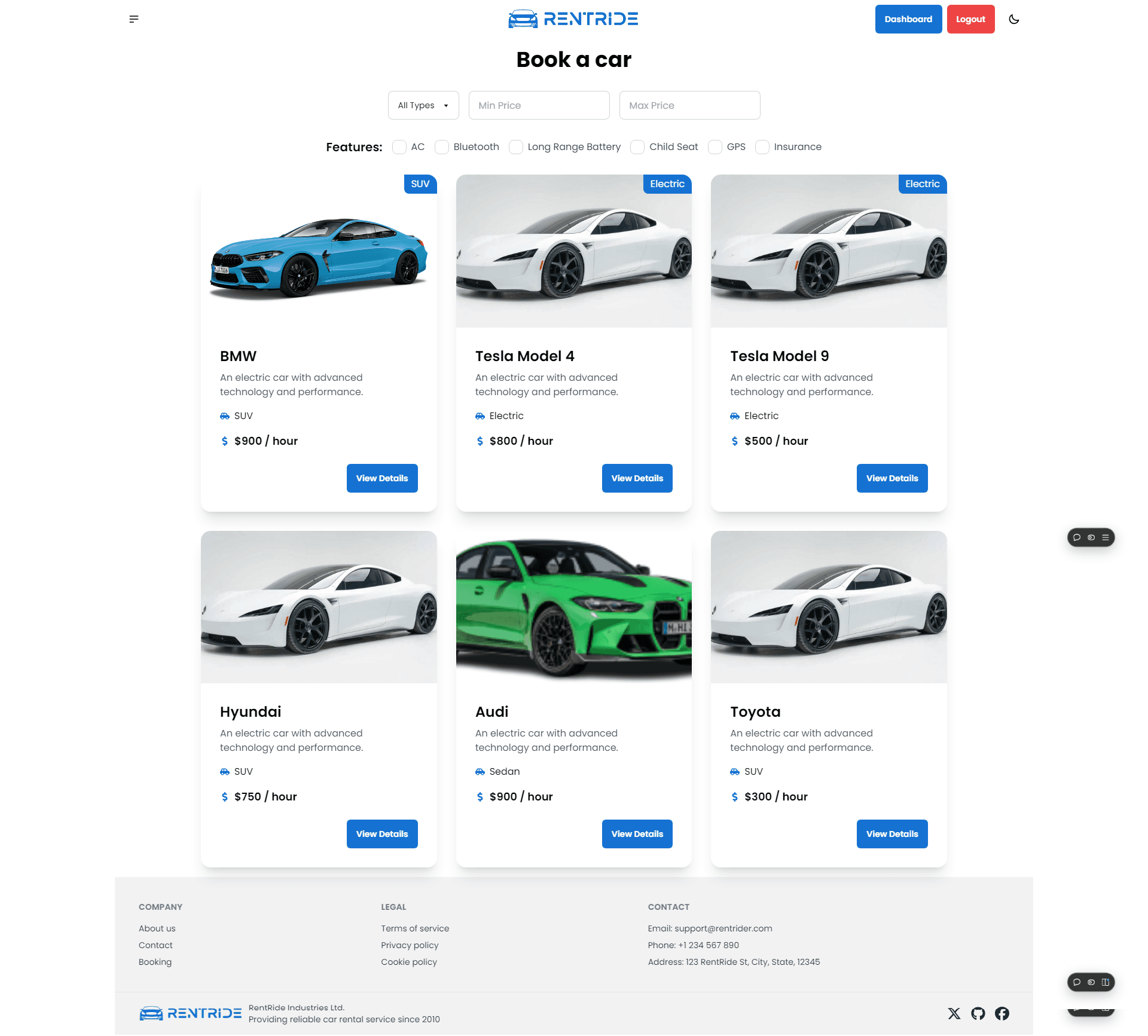 RentRide - The best Car Rental Website screenshot 3